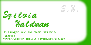 szilvia waldman business card